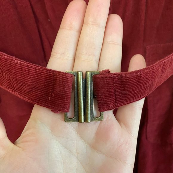 Urban Outfitters button down corduroy midi dress wine red size L - Picture 4 of 9